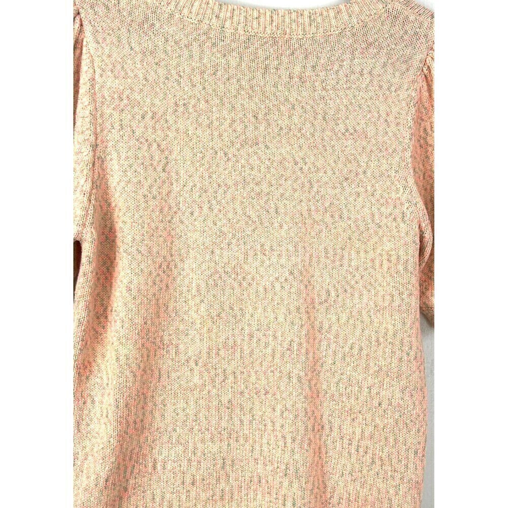 Fate Women Sz L Sweater Peach Puff Short Sleeve Crew Neck Cotton Blend Knit R3 - Picture 9 of 12